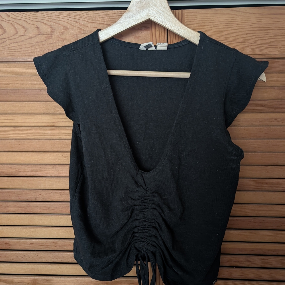 Roxy Black Ruched Women's Top